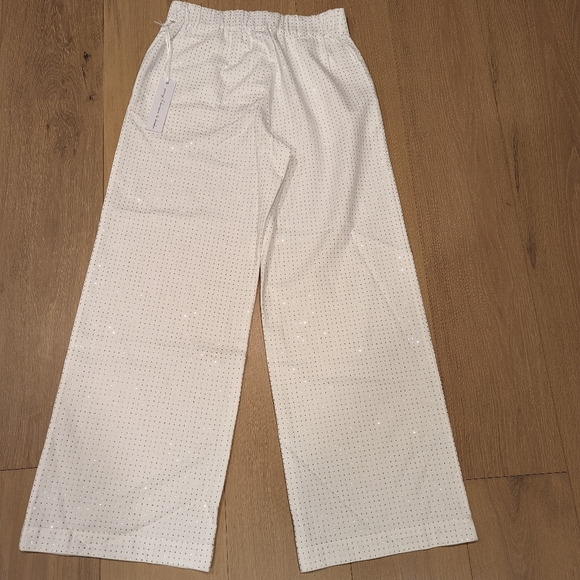 White Sparkle Wide-Leg Pants - Picture 3 of 10